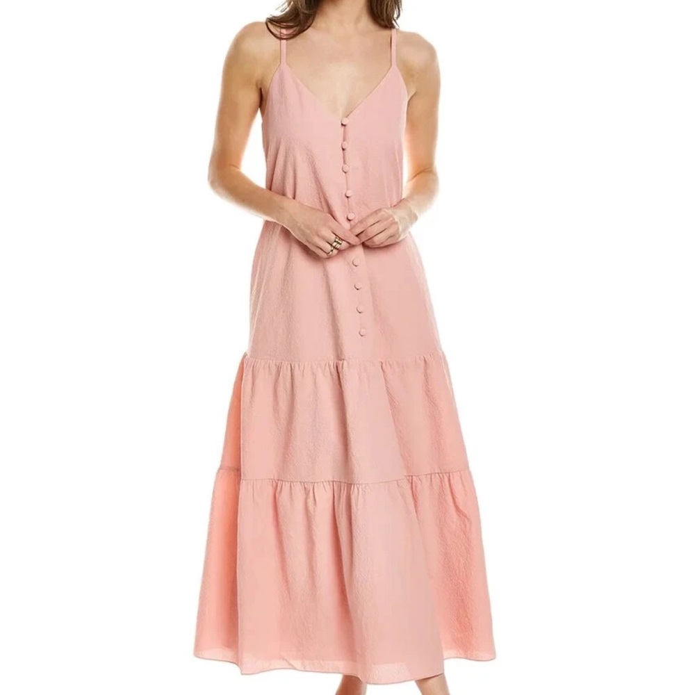Ted Baker London Pink Tiered Textured Midi Dress – Size Ted Baker 1, US 4